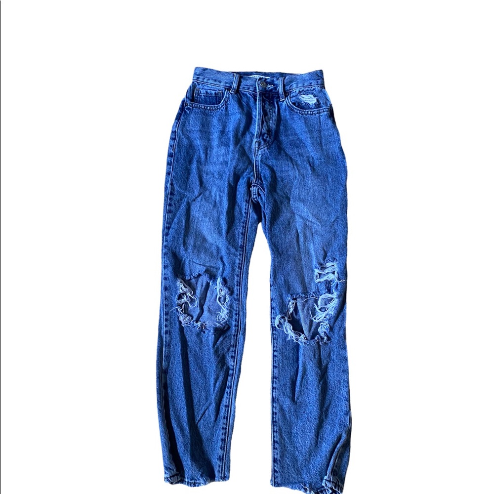 PACSUN Ripped High Rise Straight Jeans
